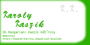 karoly kaszik business card